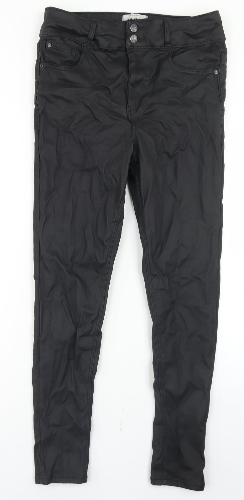 New Look Womens Black  Viscose Skinny Jeans Size 16 L27 in Regular Button - Lift & Shape