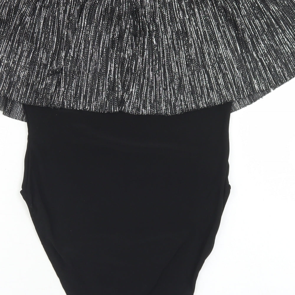 TFNC Womens Black  Polyester Bodysuit One-Piece Size M  Snap