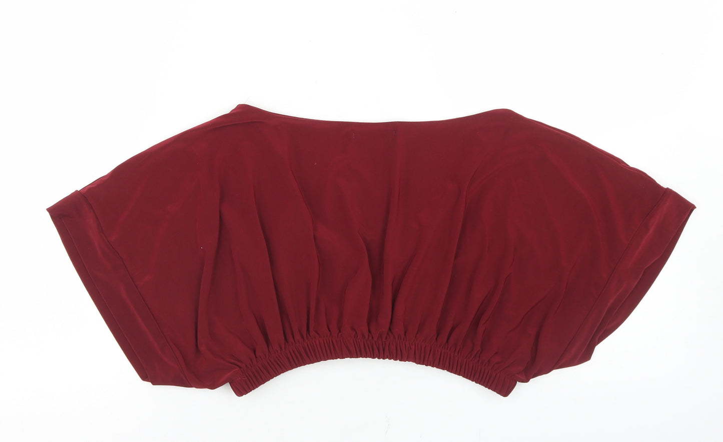 PRETTYLITTLETHING Womens Red  Polyester Cropped Blouse Size 10 V-Neck