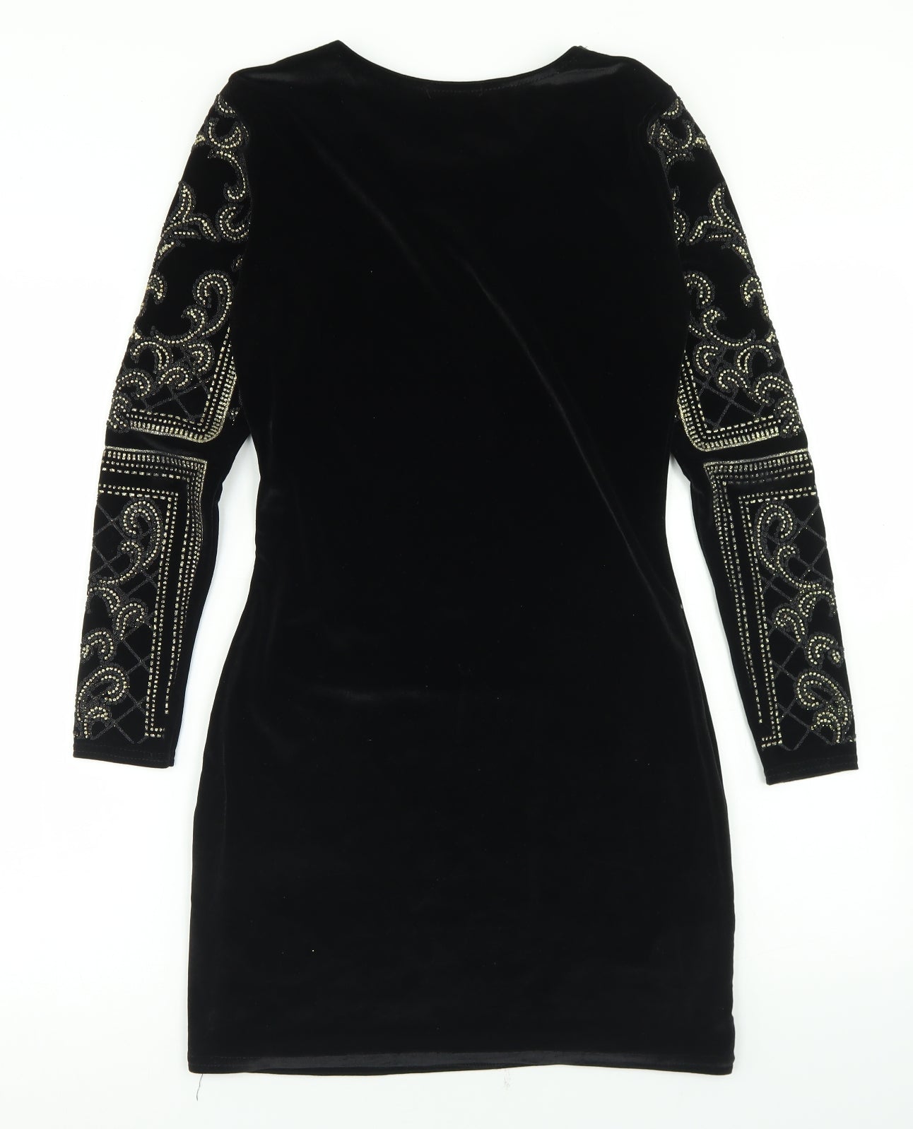 Miss Blush Womens Black Paisley Polyester Bodycon  Size 10  Round Neck