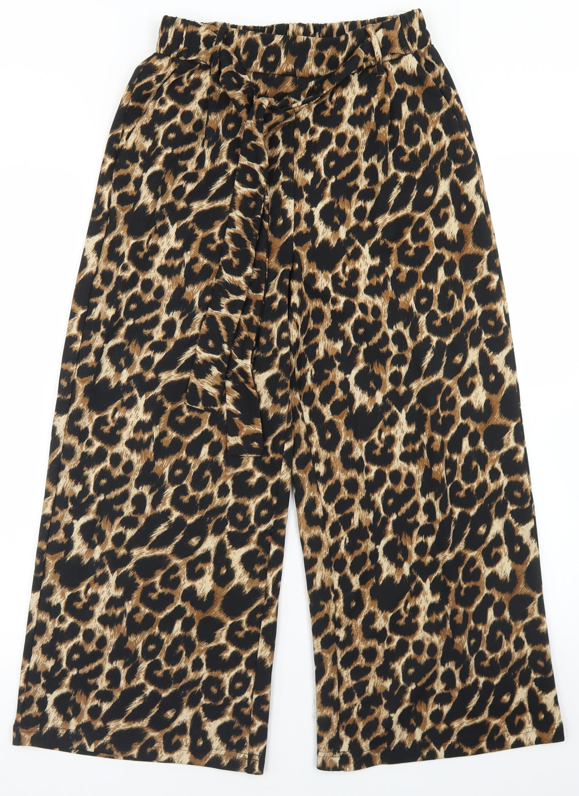 New Look Womens Brown Animal Print Polyester Trousers  Size 8 L23 in Regular