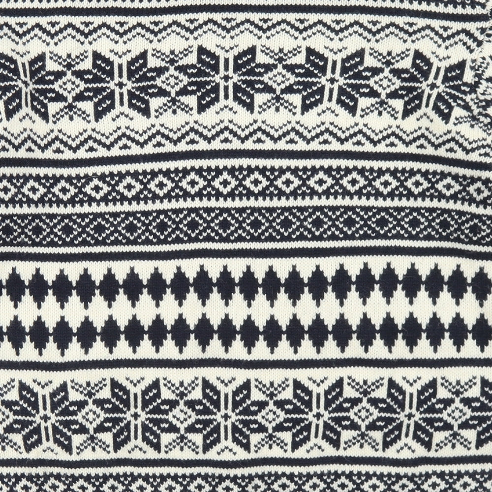 Cedar Wood State Mens Ivory Crew Neck Fair Isle Acrylic Pullover Jumper Size XL