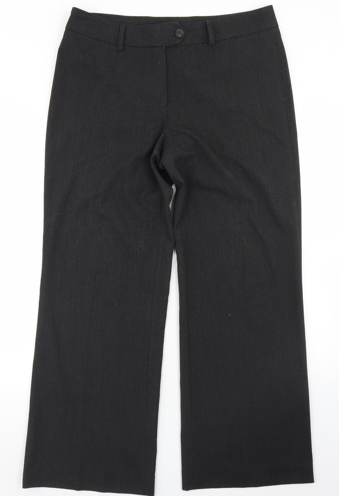 Robell Womens Grey  Polyester Dress Pants Trousers Size 16 L29 in Regular Button