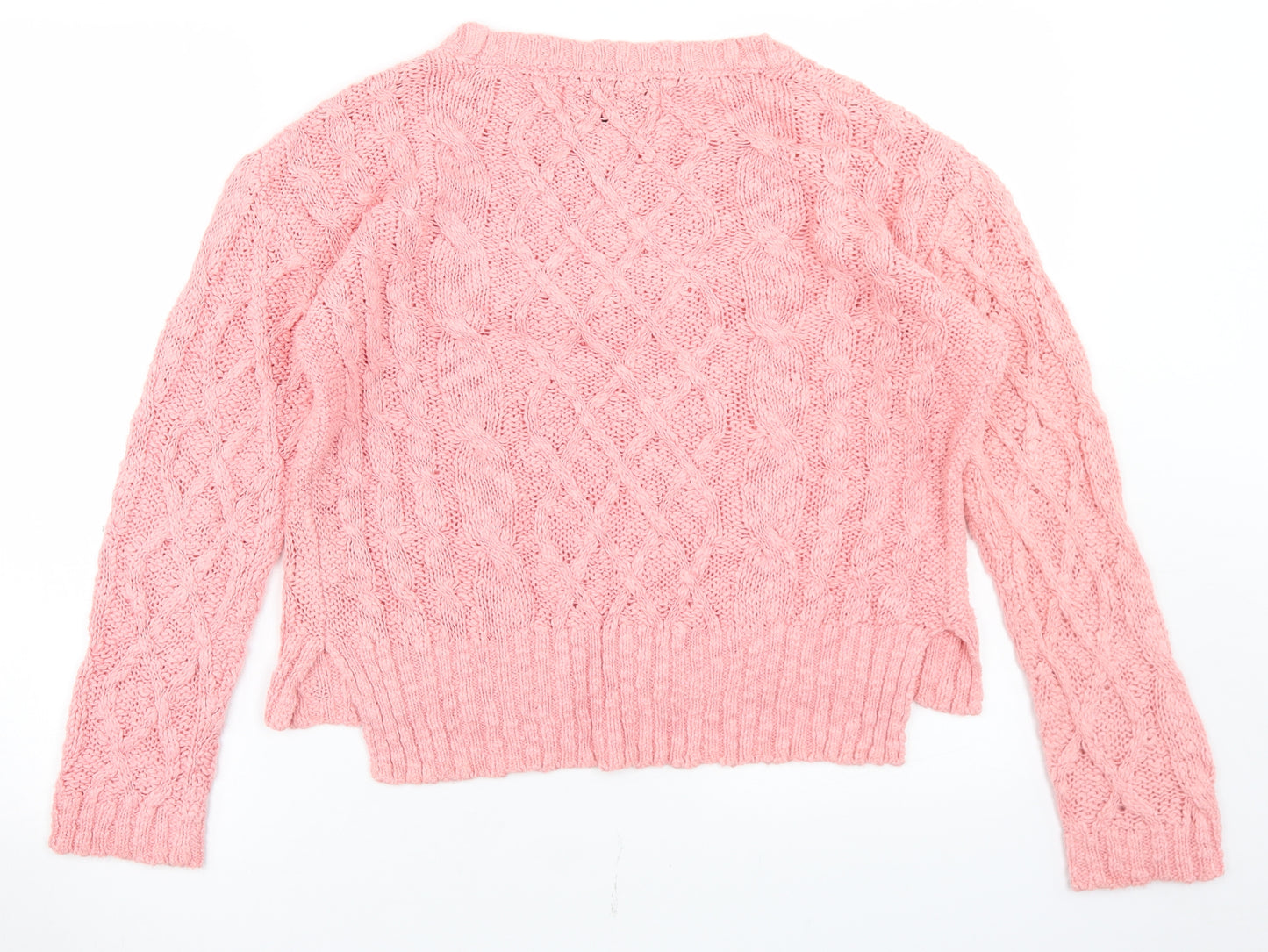 Superdry Womens Pink Crew Neck  Cotton Pullover Jumper Size M
