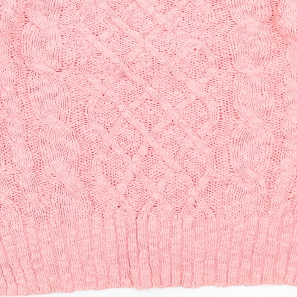 Superdry Womens Pink Crew Neck  Cotton Pullover Jumper Size M