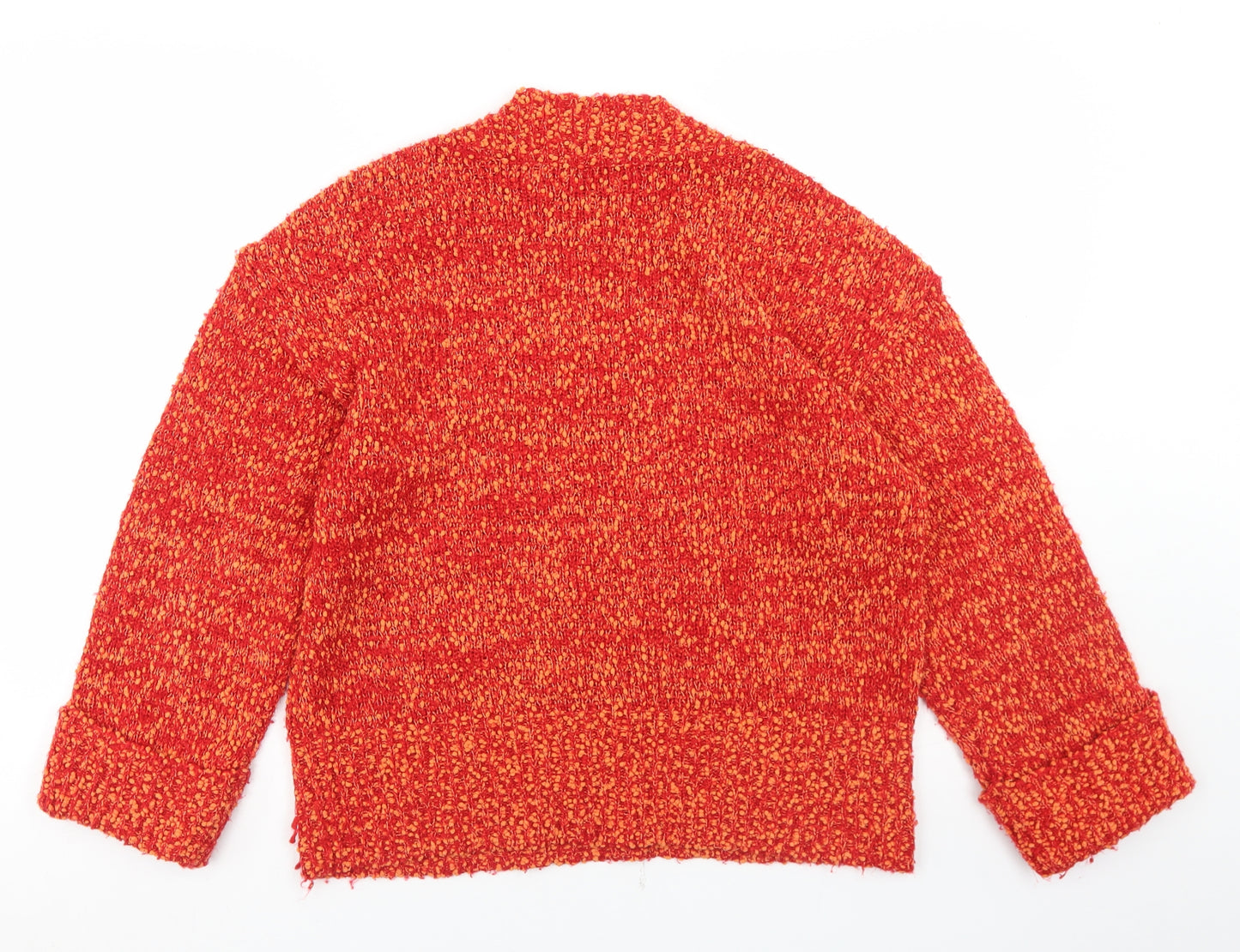 TU Womens Orange Boat Neck  Polyester Pullover Jumper Size 12