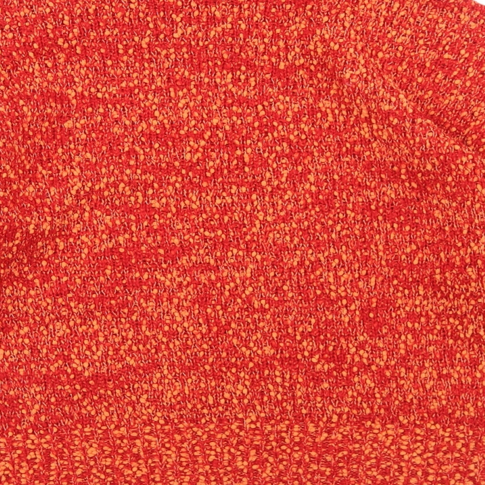 TU Womens Orange Boat Neck  Polyester Pullover Jumper Size 12