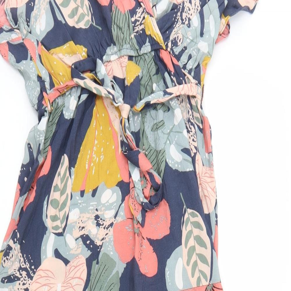 Dodo Womens Multicoloured Floral Viscose Maxi  Size XL  V-Neck