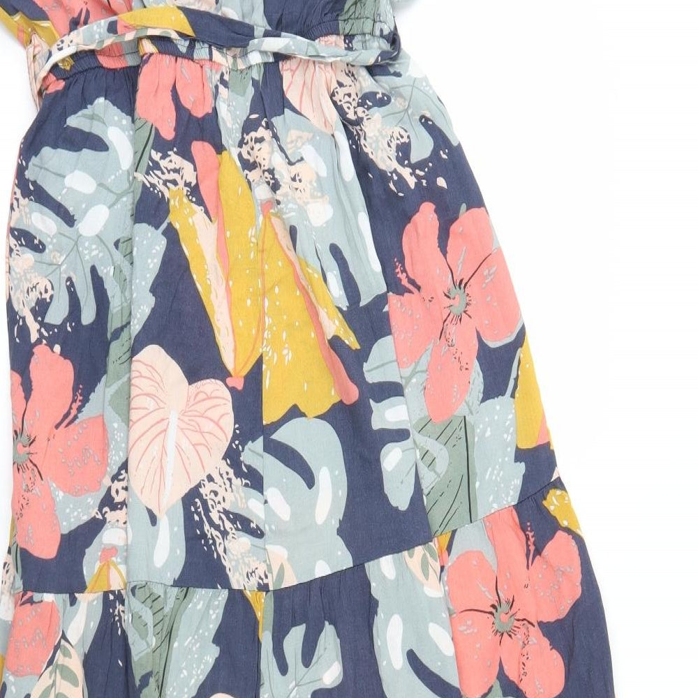 Dodo Womens Multicoloured Floral Viscose Maxi  Size XL  V-Neck