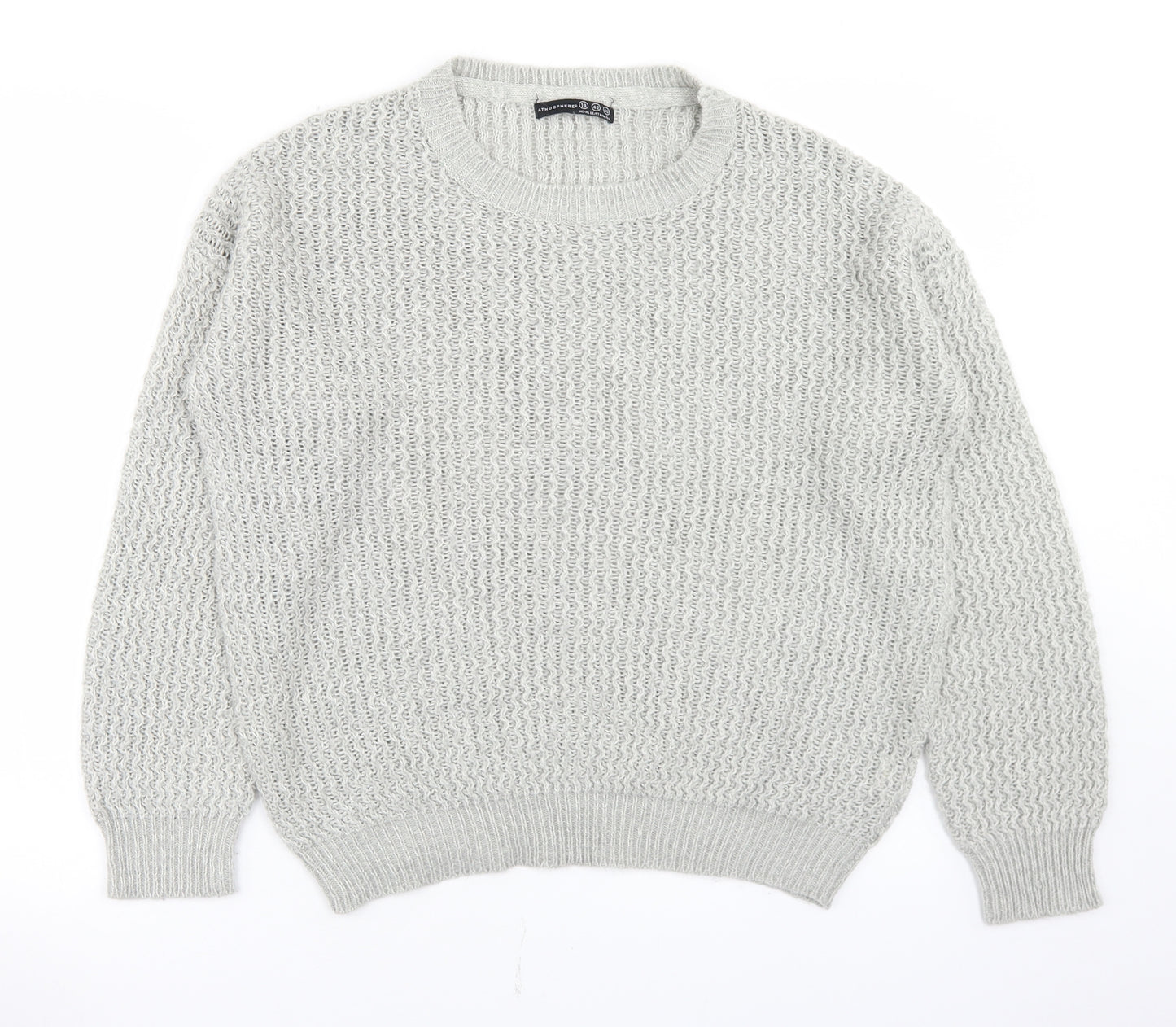 Atmosphere Womens Grey Round Neck  Acrylic Pullover Jumper Size 14