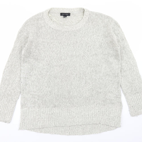 New Look Womens Beige Crew Neck  Acrylic Pullover Jumper Size S
