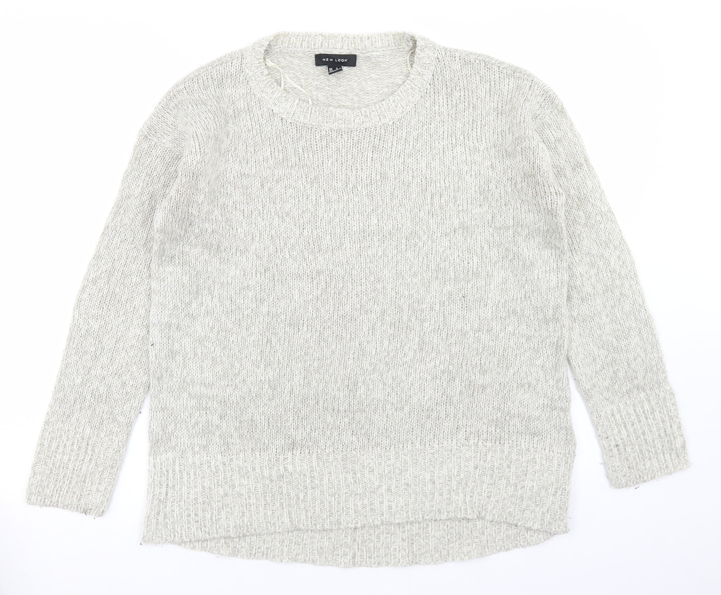 New Look Womens Beige Crew Neck  Acrylic Pullover Jumper Size S