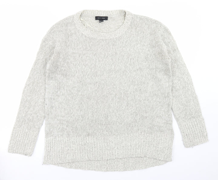 New Look Womens Beige Crew Neck  Acrylic Pullover Jumper Size S