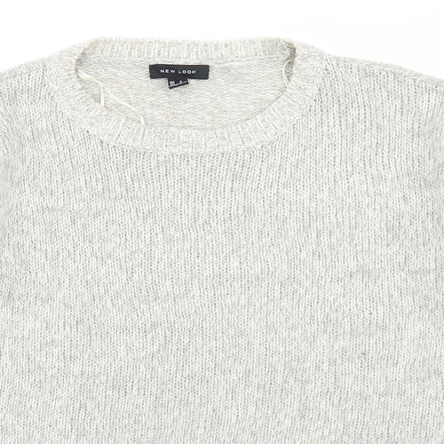New Look Womens Beige Crew Neck  Acrylic Pullover Jumper Size S
