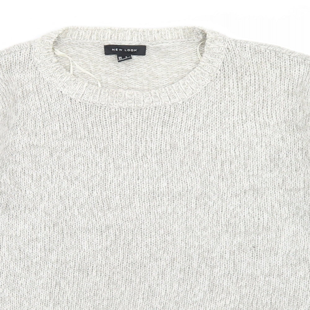 New Look Womens Beige Crew Neck  Acrylic Pullover Jumper Size S