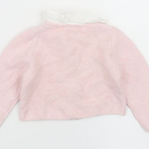 TU Girls Pink  Cotton Cardigan Jumper Size 3-6 Months  Button
