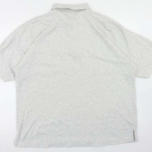 New Fast Mens Grey  Cotton  Polo Size L Collared Button