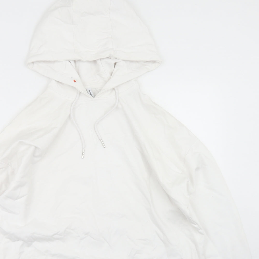 AsYou Womens White  Cotton Pullover Hoodie Size 12