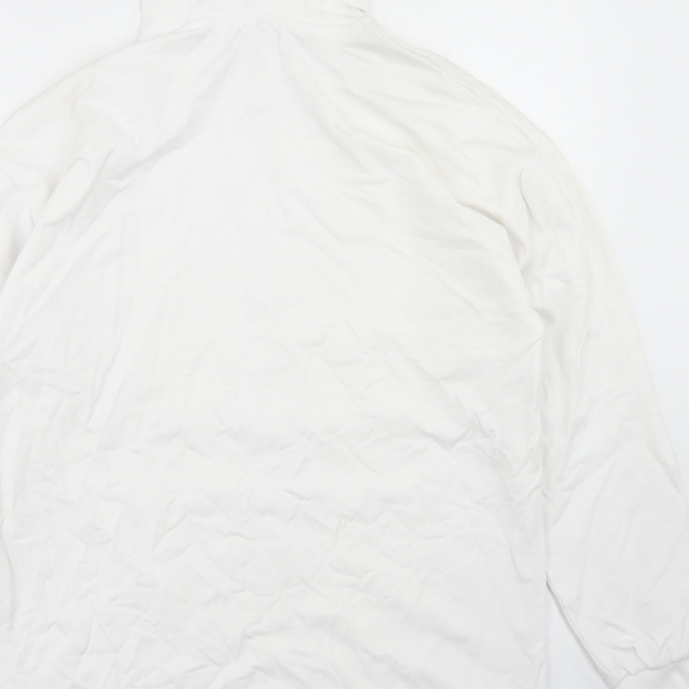 AsYou Womens White  Cotton Pullover Hoodie Size 12