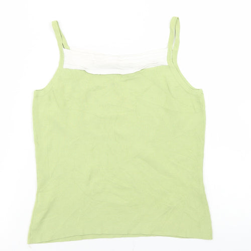 CMD Womens Green  Viscose Camisole T-Shirt Size 12 Square Neck