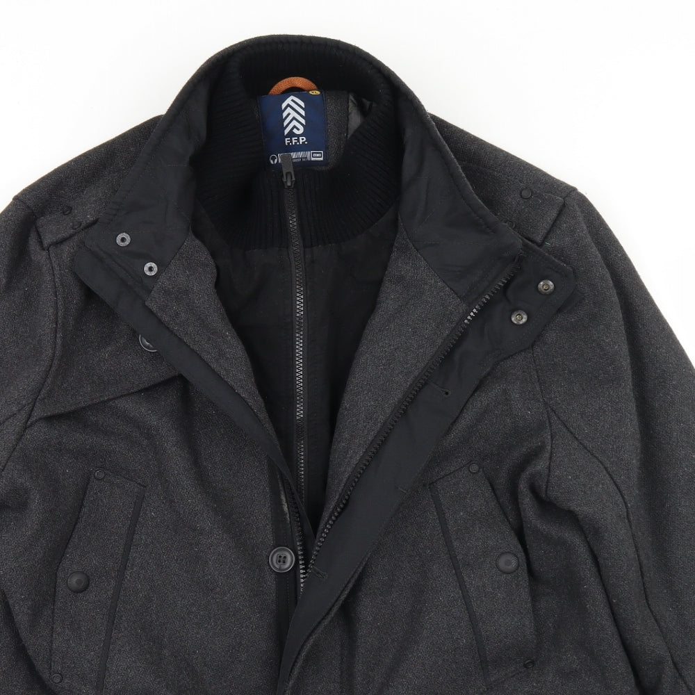 Debenhams Mens Green   Overcoat Coat Size XL  Zip
