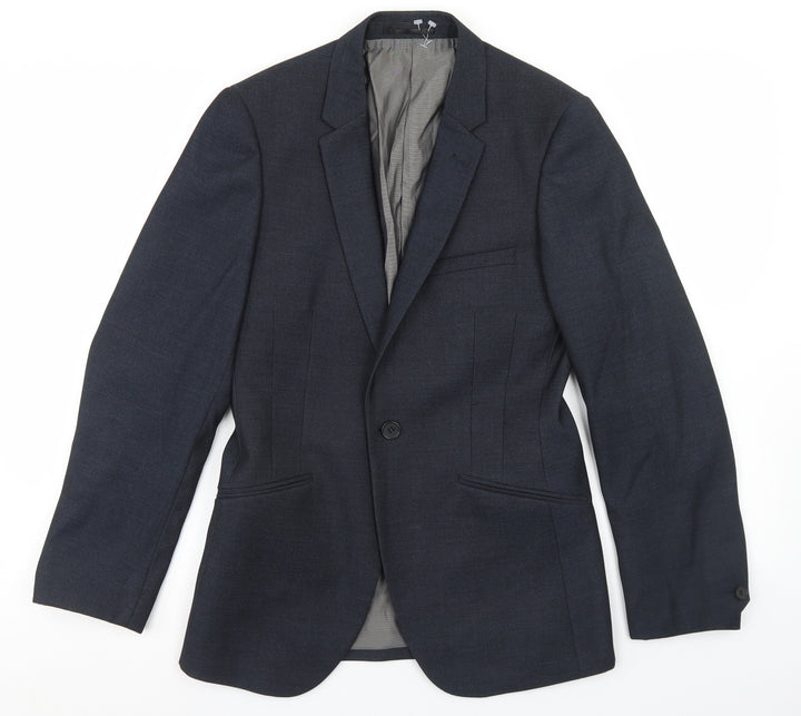 OneSix5ive Mens Blue Polyester Jacket Blazer Size 34