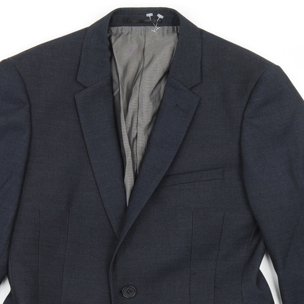 OneSix5ive Mens Blue  Polyester Jacket Blazer Size 34