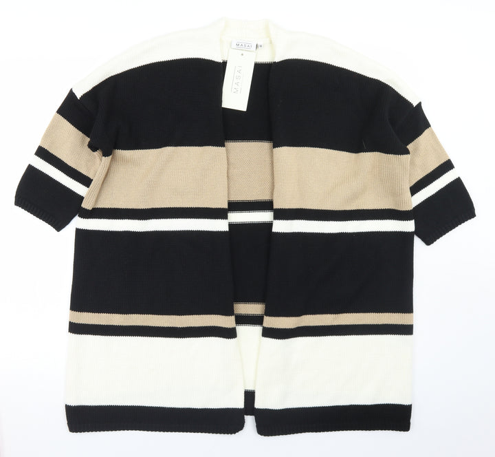 Masai Womens Multicoloured Round Neck Striped Acrylic Cardigan Jumper Size XS