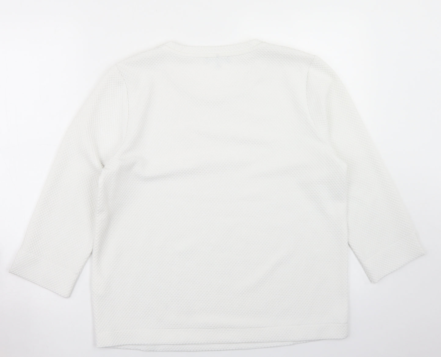 Olsen Womens White  Polyester Basic T-Shirt Size 12 Round Neck