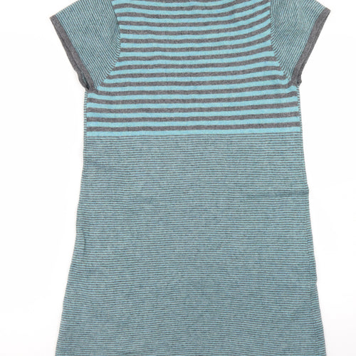 White Stuff Womens Blue Striped Viscose Fit & Flare  Size 14  V-Neck