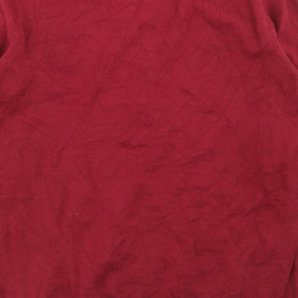 J. Jeans Boys Red V-Neck  Cotton Pullover Jumper Size 14 Years