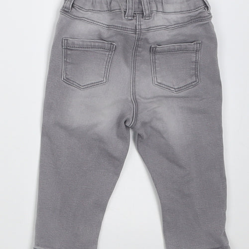 NEXT Girls Grey  Cotton Capri Jeans Size 6-9 Months  Button