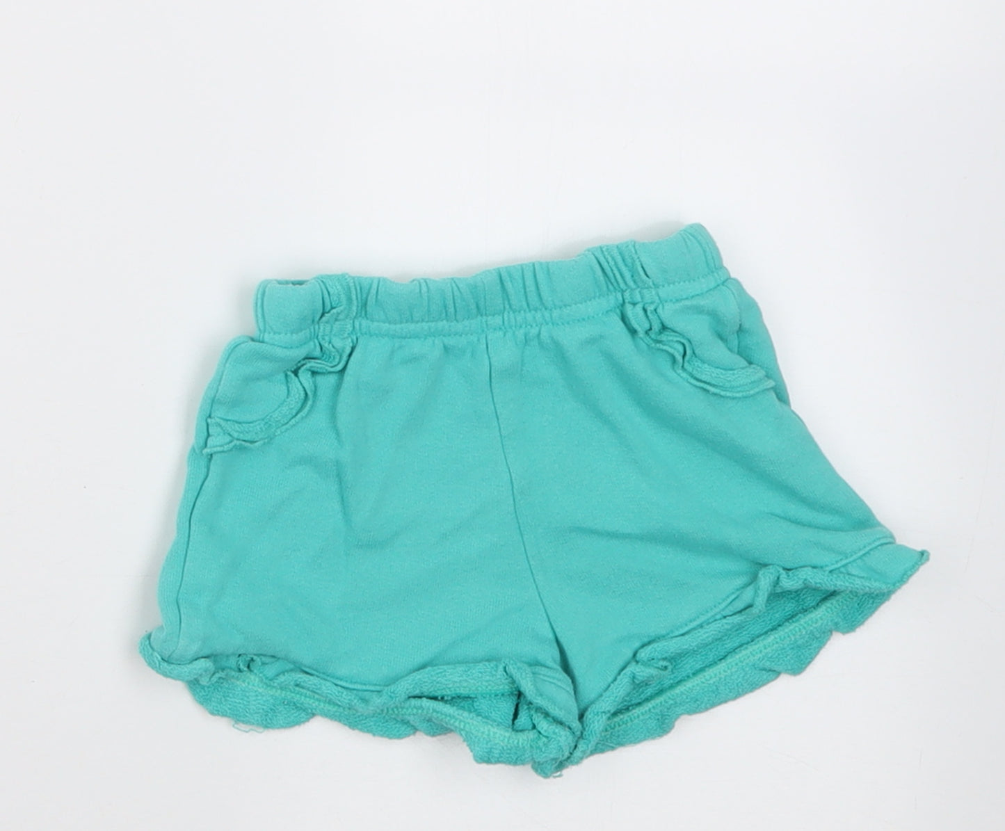 Marks and Spencer Boys Green  Cotton Cropped Trousers Size 12-18 Months  Pullover - Shorts