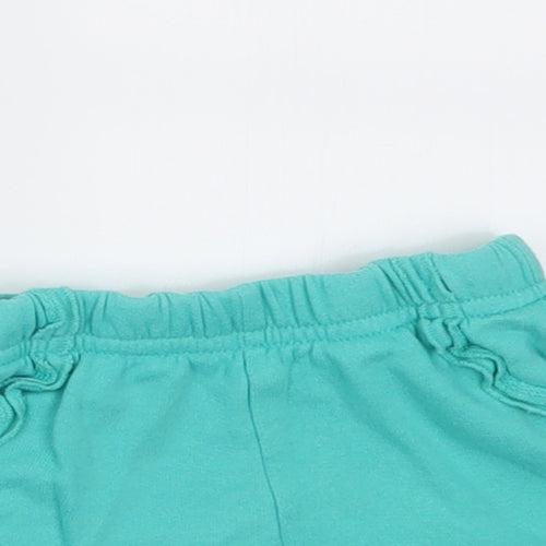 Marks and Spencer Boys Green  Cotton Cropped Trousers Size 12-18 Months  Pullover - Shorts