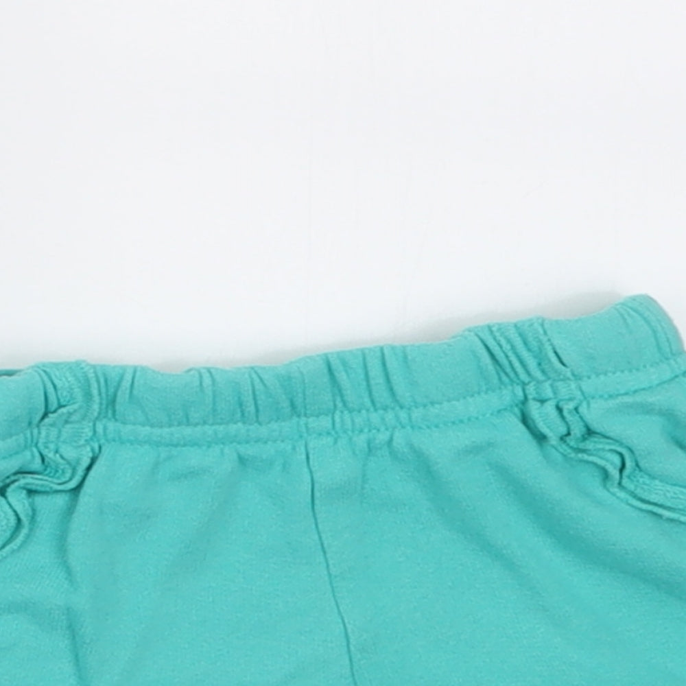 Marks and Spencer Boys Green  Cotton Cropped Trousers Size 12-18 Months  Pullover - Shorts