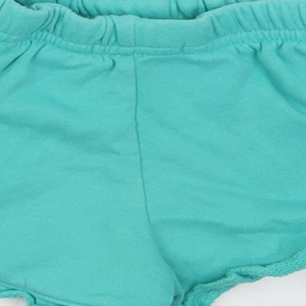 Marks and Spencer Boys Green  Cotton Cropped Trousers Size 12-18 Months  Pullover - Shorts