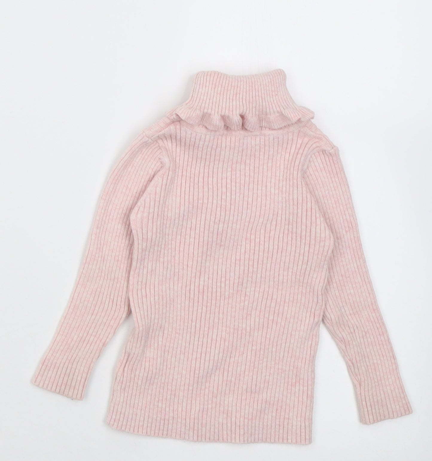 NEXT Girls Pink  Cotton Basic Casual Size 12-18 Months Roll Neck Pullover