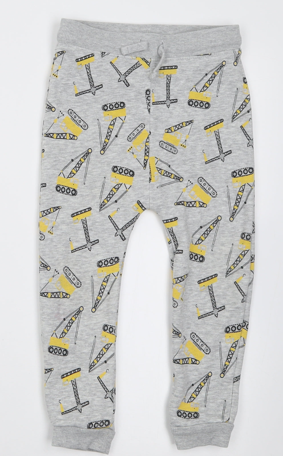 Dunnes Stores Boys Grey  Cotton Jogger Trousers Size 3-4 Years  Regular Tie - trucks