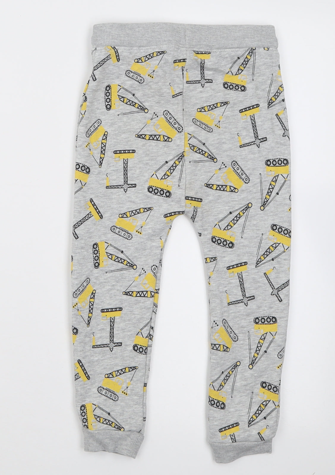 Dunnes Stores Boys Grey  Cotton Jogger Trousers Size 3-4 Years  Regular Tie - trucks