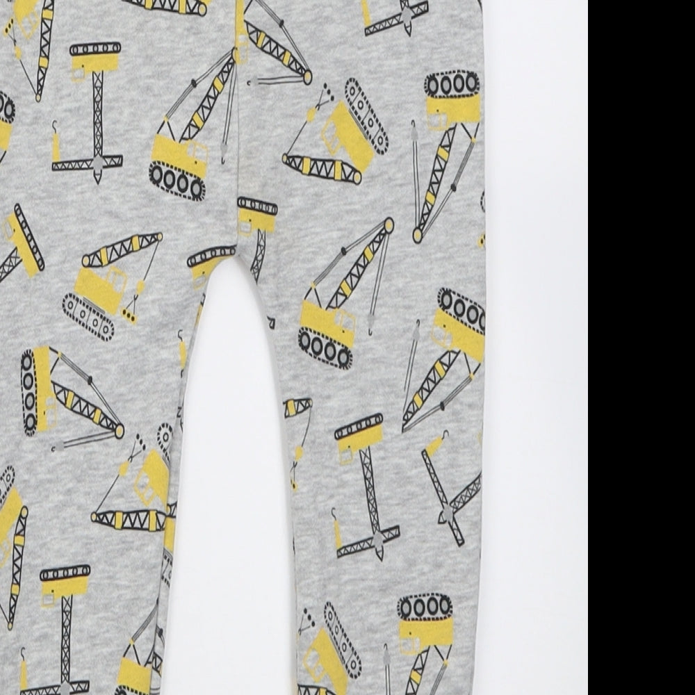 Dunnes Stores Boys Grey  Cotton Jogger Trousers Size 3-4 Years  Regular Tie - trucks