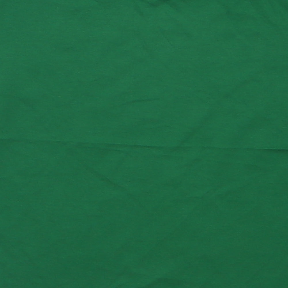 River Island Boys Green  Cotton Basic T-Shirt Size 3-4 Years Crew Neck Pullover