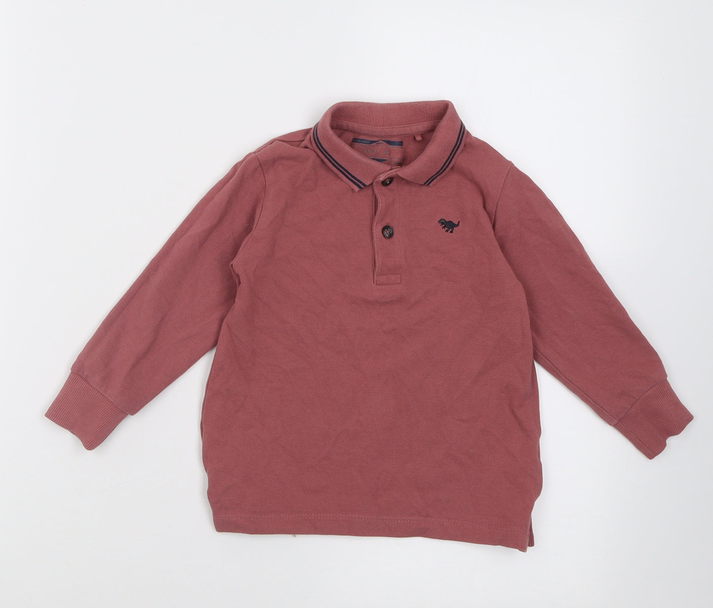 NEXT Boys Brown  Cotton Basic Polo Size 2-3 Years Collared Button