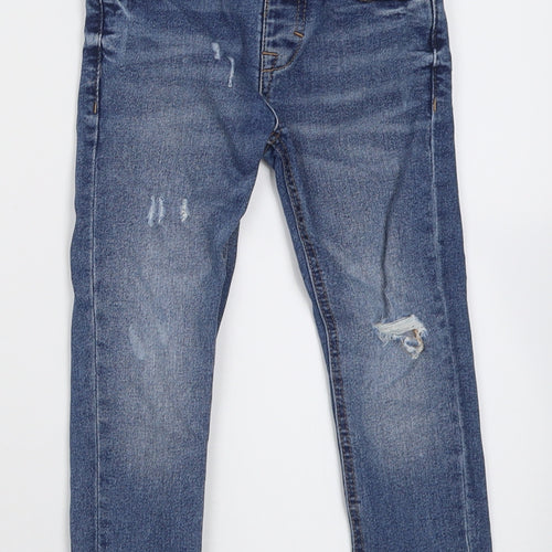 NEXT Girls Blue  Cotton Straight Jeans Size 3-4 Years  Regular Button