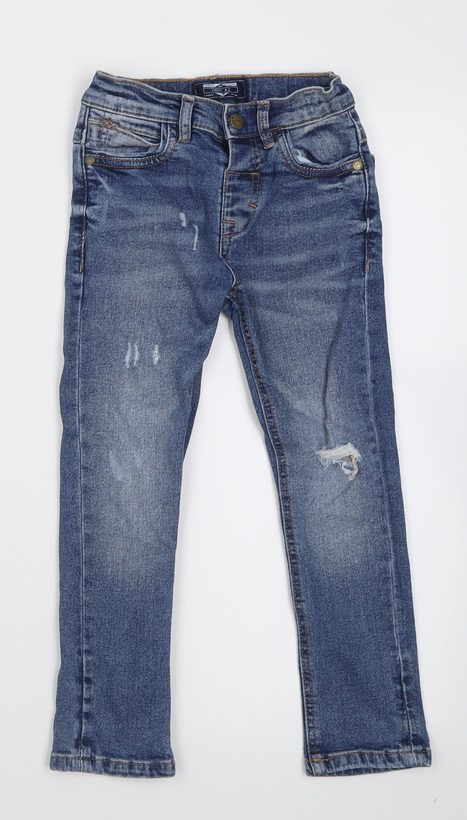 NEXT Girls Blue  Cotton Straight Jeans Size 3-4 Years  Regular Button