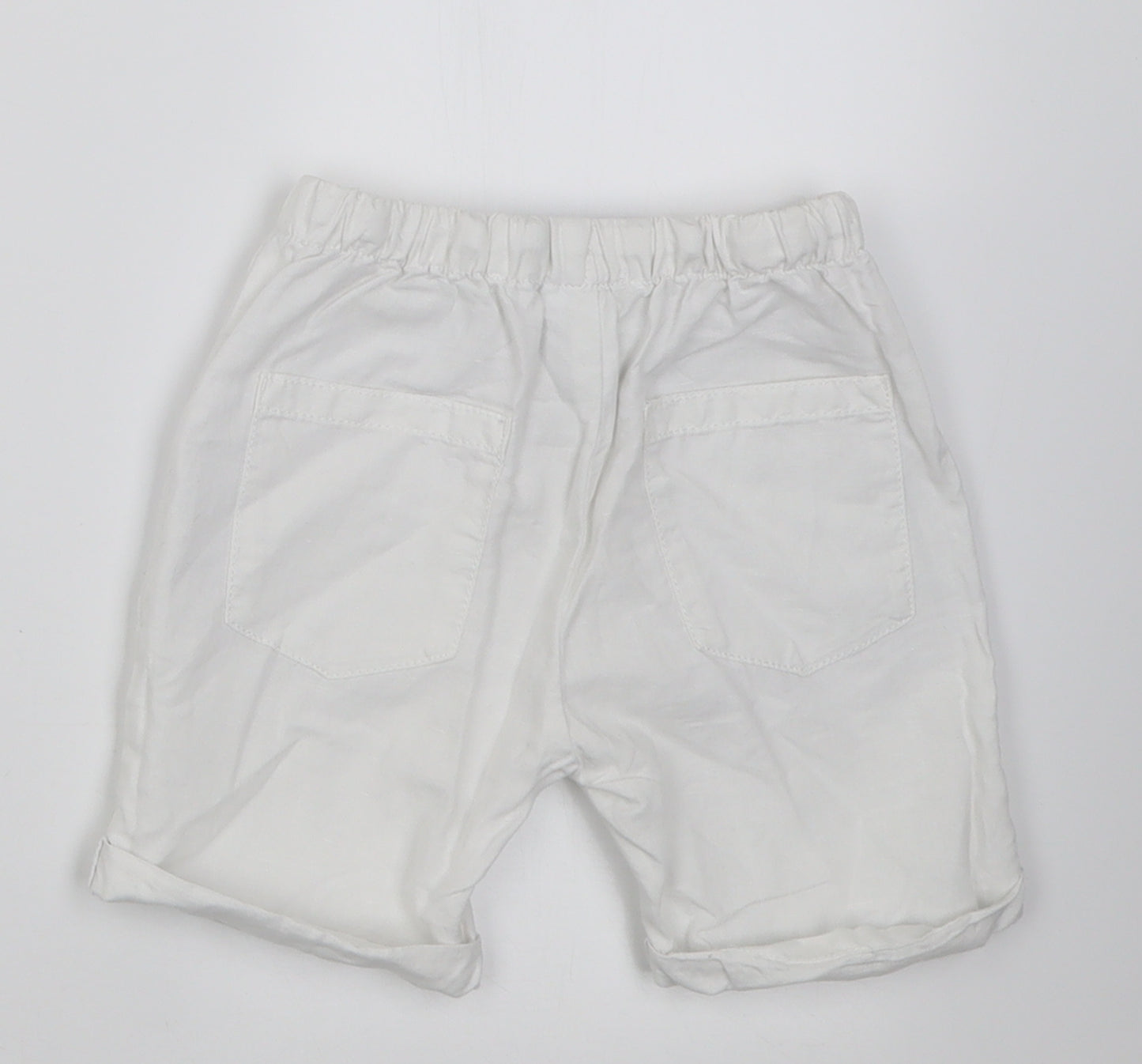 NEXT Boys White  Linen Bermuda Shorts Size 3-4 Years  Regular Tie