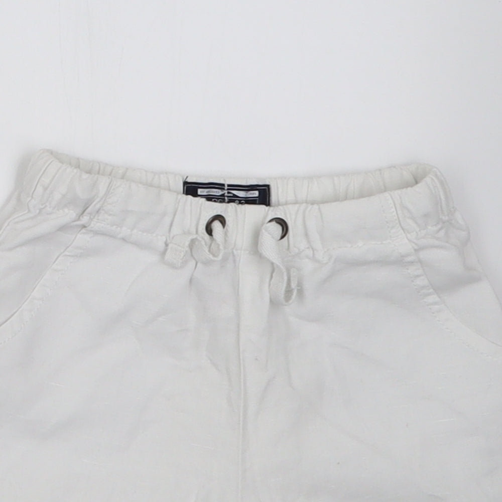 NEXT Boys White  Linen Bermuda Shorts Size 3-4 Years  Regular Tie