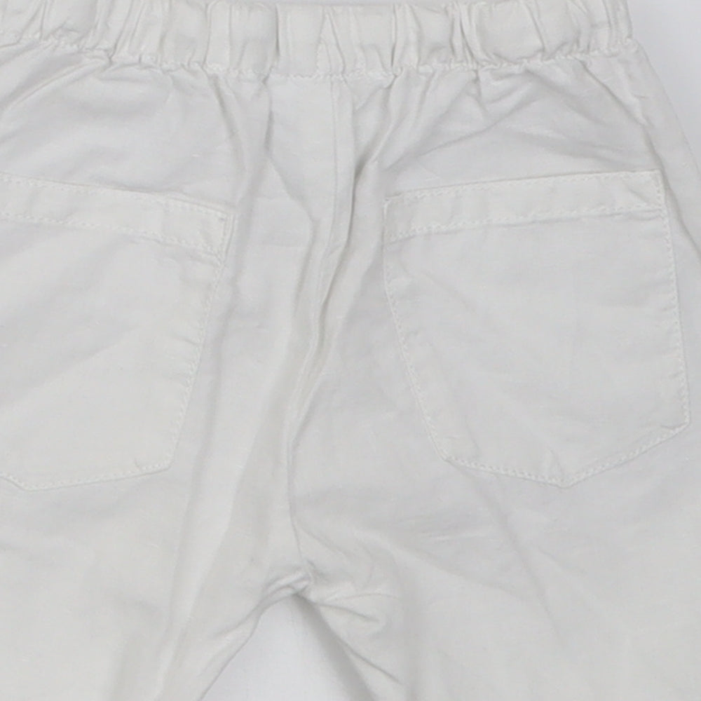 NEXT Boys White  Linen Bermuda Shorts Size 3-4 Years  Regular Tie