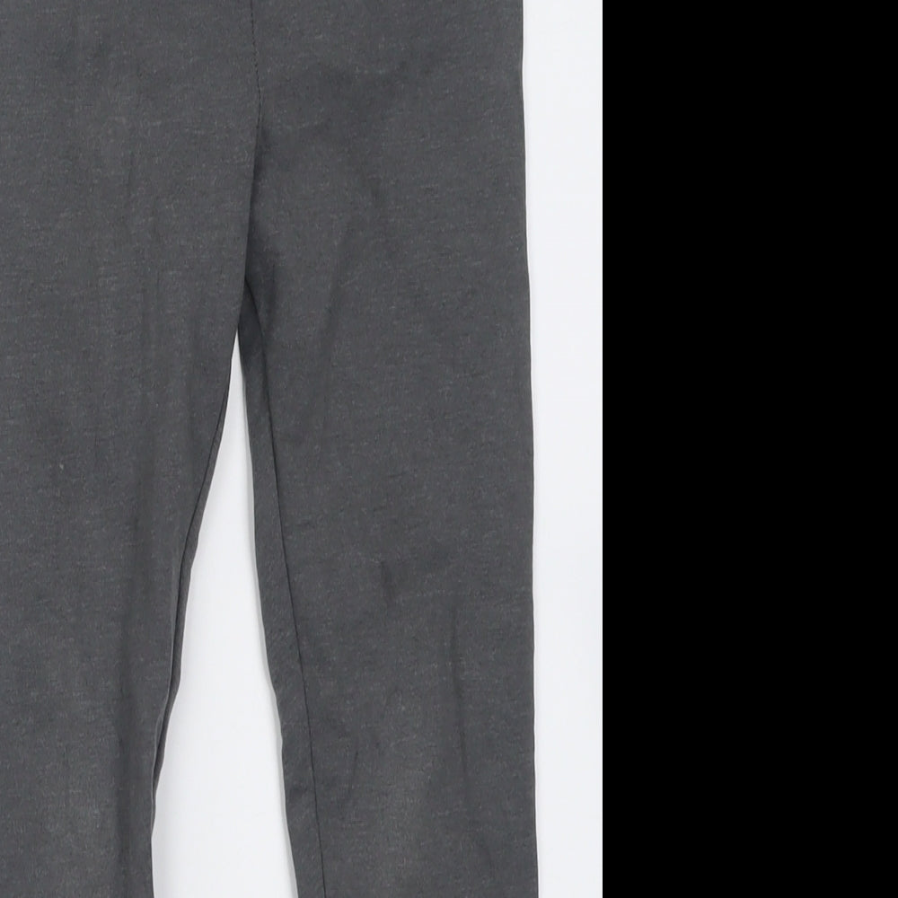 H&M Girls Grey  Cotton Capri Trousers Size 8-9 Years  Regular Pullover - Thick material