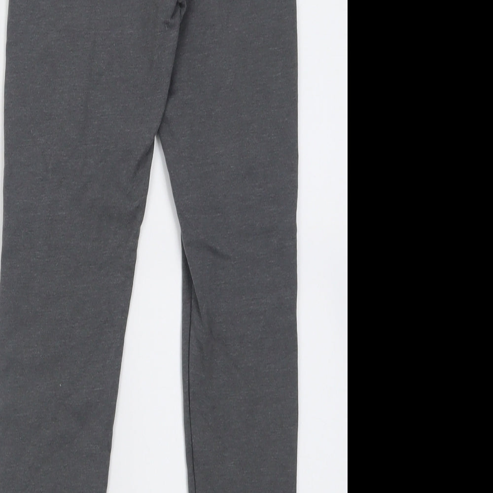 H&M Girls Grey  Cotton Capri Trousers Size 8-9 Years  Regular Pullover - Thick material