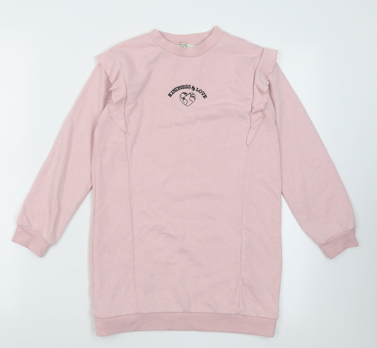 George Girls Pink  Polyester Jumper Dress  Size 7-8 Years  Crew Neck Pullover - kindness & love